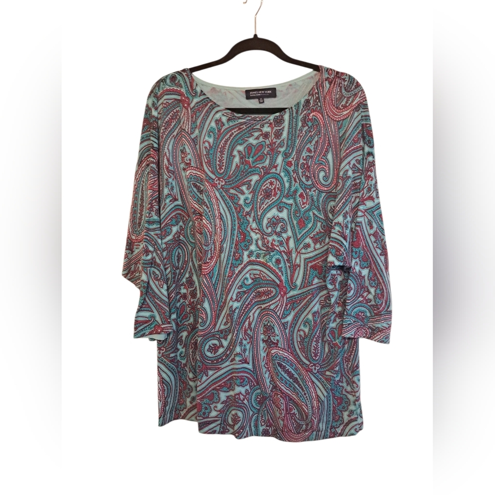 Jones New York Vibrant Paisley Tunic Top
